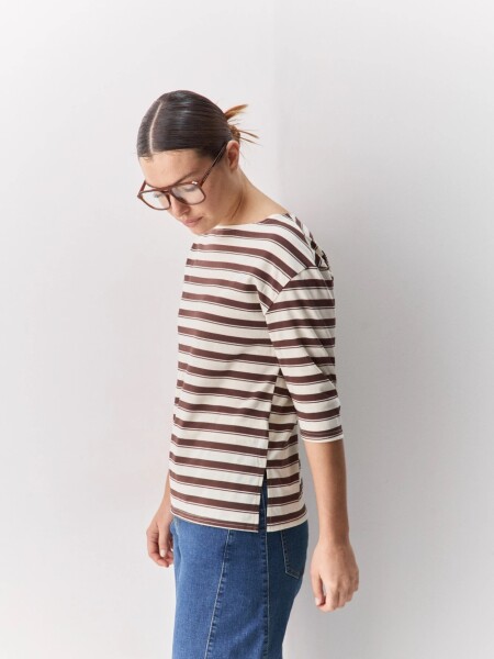 T-SHIRT ALLIE VOLPAIA MARRON CRU
