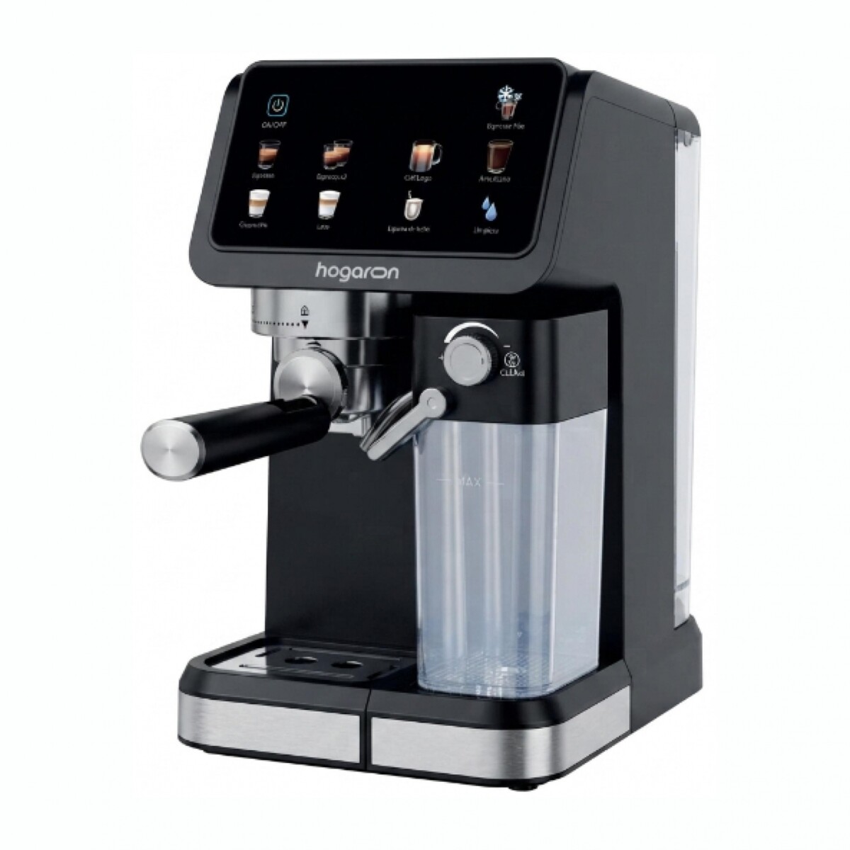 Cafetera Espresso Digital HOGARON 9 En 1, 20 Bares, 1350W Thermoblock Tanque De Agua De 1.5L, Depósito De Leche 