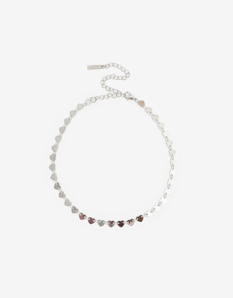 Chokers Metal Choker Corazones Metal - Plateado Rodio