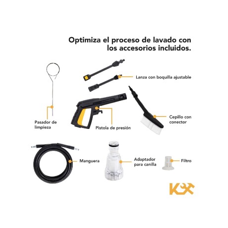 Hidrolavadora Kingsman alta presión 1200w + acces 90 bar Hidrolavadora Kingsman alta presión 1200w + acces 90 bar