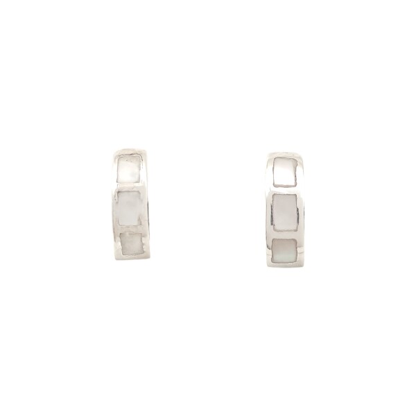 Caravanas Medio aro-Plata 925-Piedra Nacar-CA3310 Conpiedra
