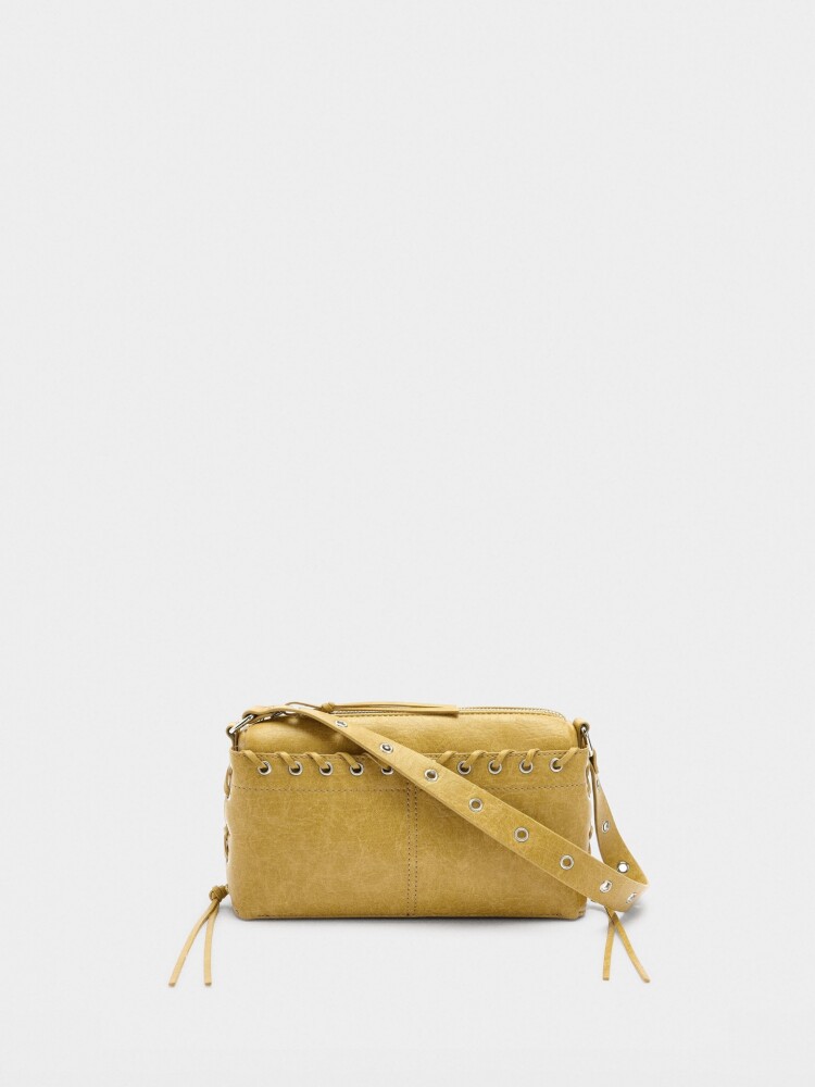 Bolso De Hombro Trenzado mostaza