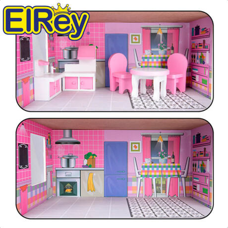 Casa Casita P/ Muñecas Grande En Madera C/ Muebles Jug007201