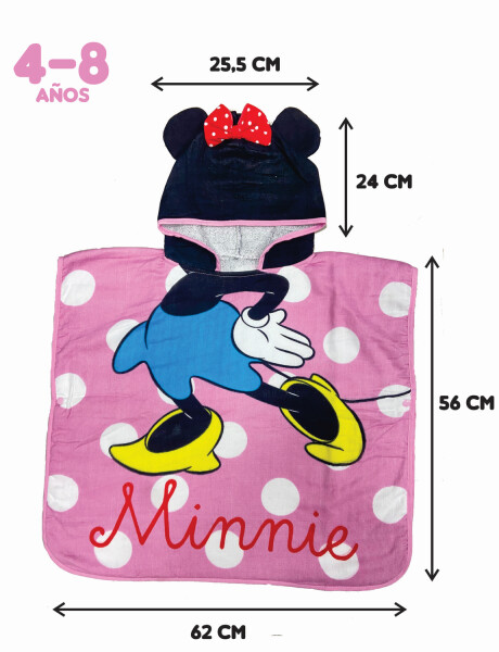 Bata estilo poncho para niños diseño Minnie Bata estilo poncho para niños diseño Minnie