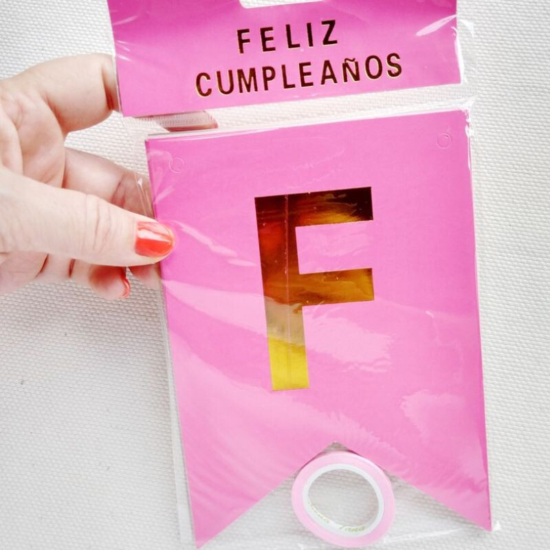 Guirnalda de Feliz Cumpleaños Fucsia