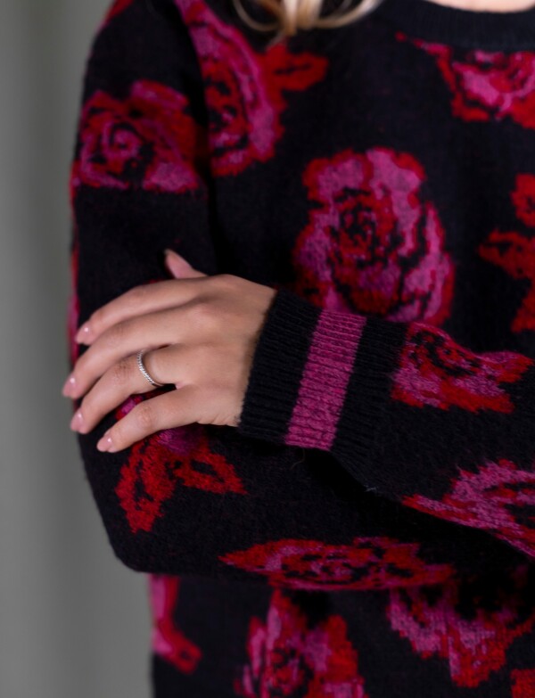 Buzo Flower NEGRO/FUCSIA