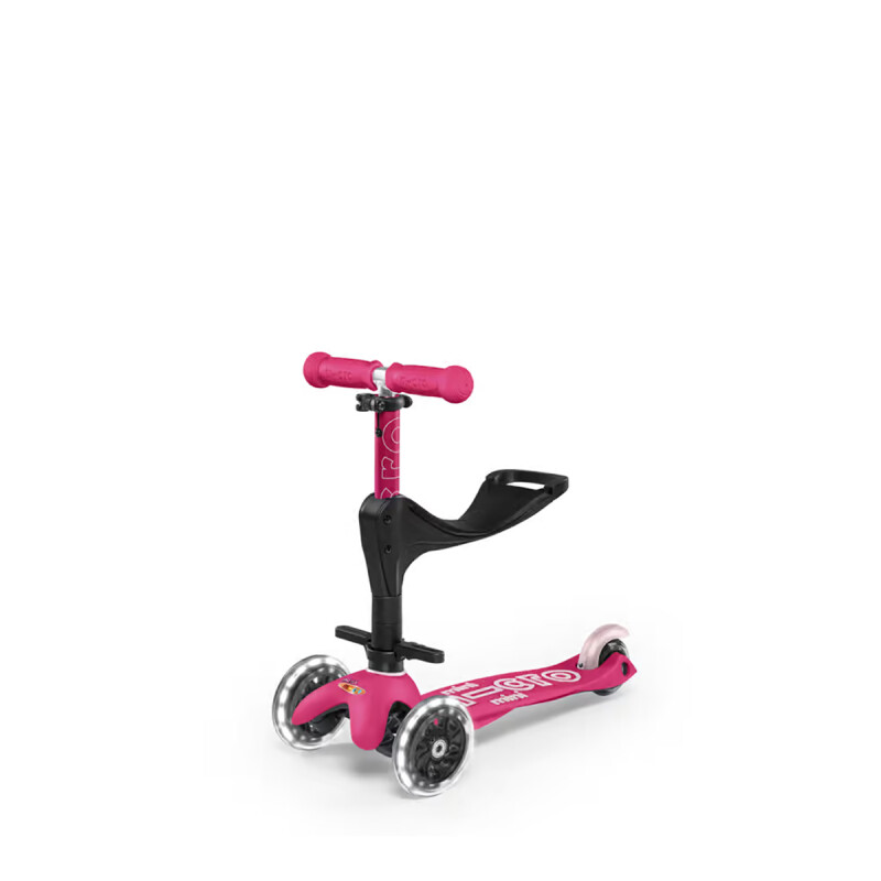 Monopatín Mini Micro 3 en 1 Deluxe Plus Led Rosa