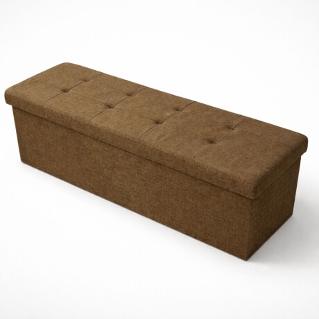 Puff Baúl Lumax Plegable 110x38 cm Organizador Living Dormitorio Marrón