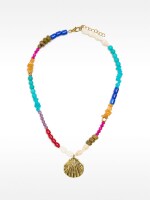 Collar Multicolor Con Piedras Y Colgante multicolor