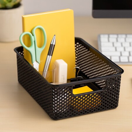 CANASTO ORGANIZADOR 30X21X7CM NEGRO