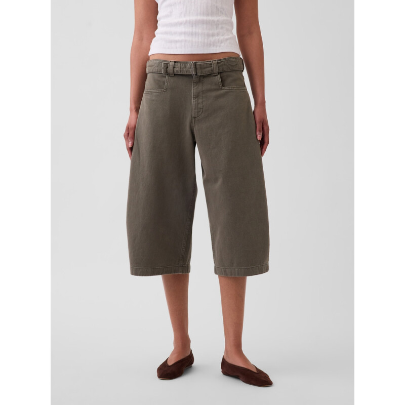 BELTED CULOTTE - RAQUEL BLACK MOSS