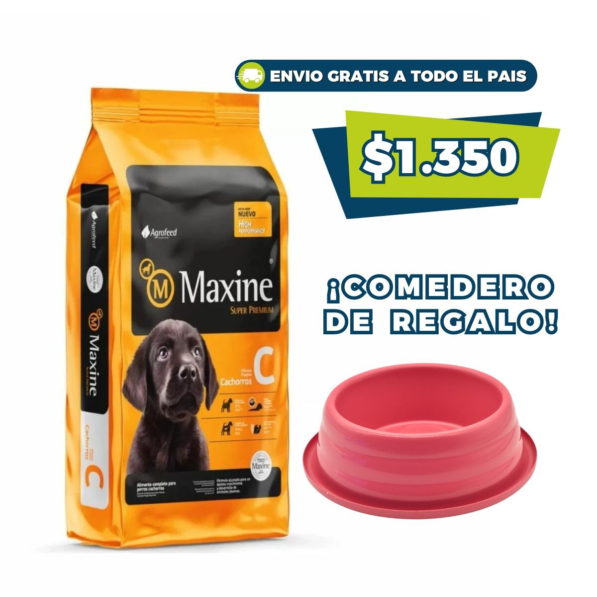 MAXINE PERROS CACHORROS - 7.5 KG + PLATO COMEDERO DE REGALO 