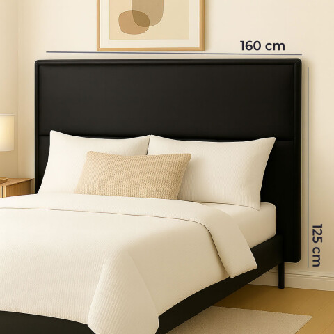 Respaldo de Cama para Dormitorio Premium 2 Plazas / Queen en Tela Negra PU Respaldo de Cama para Dormitorio Premium 2 Plazas / Queen en Tela Negra PU