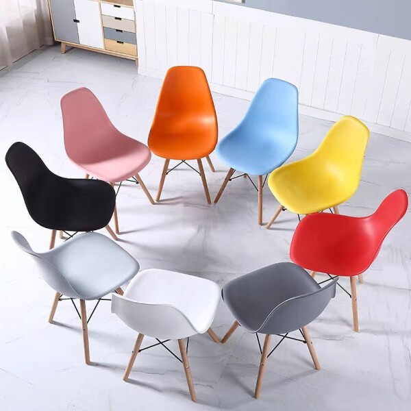 SILLA DE COMEDOR EAMES CON BASE DE MADERA - VARIOS COLORES SILLA DE COMEDOR EAMES CON BASE DE MADERA - VARIOS COLORES