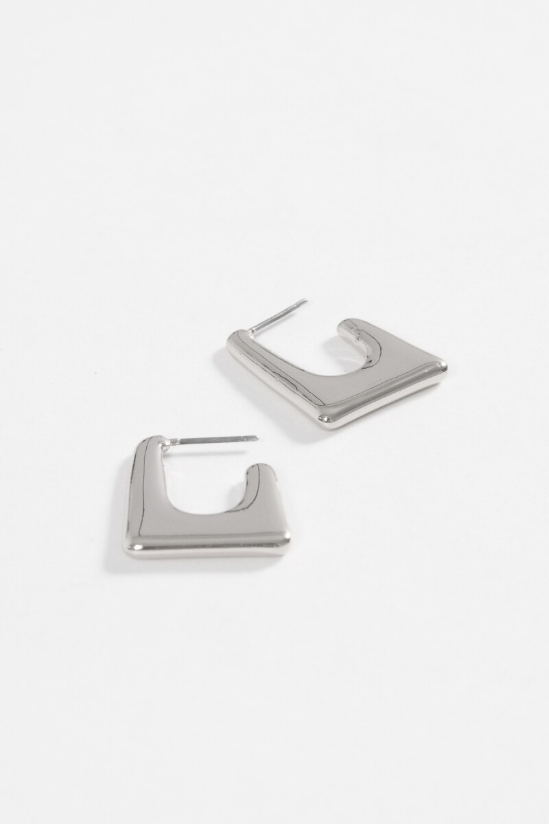 Aros rectangulares plateado