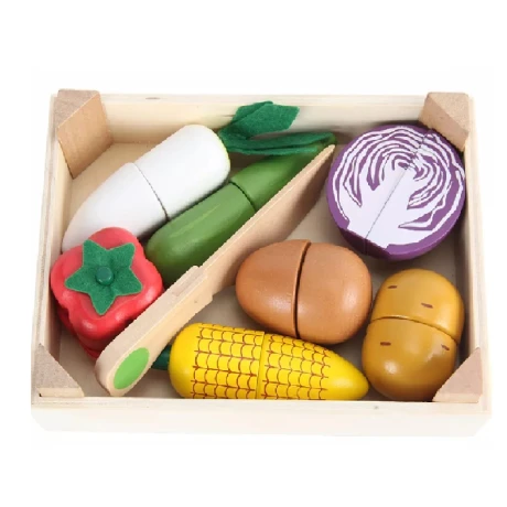 Juego Cajón de Verduras de Madera para Cortar 15032B 001