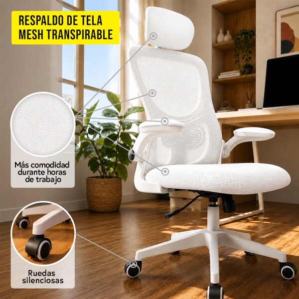 Silla de escritorio Oficina Sillon Ejecutiva Ergonomica Apoyabrazos Regulables IMBACK Color Blanco Silla de escritorio Oficina Sillon Ejecutiva Ergonomica Apoyabrazos Regulables IMBACK Color Blanco