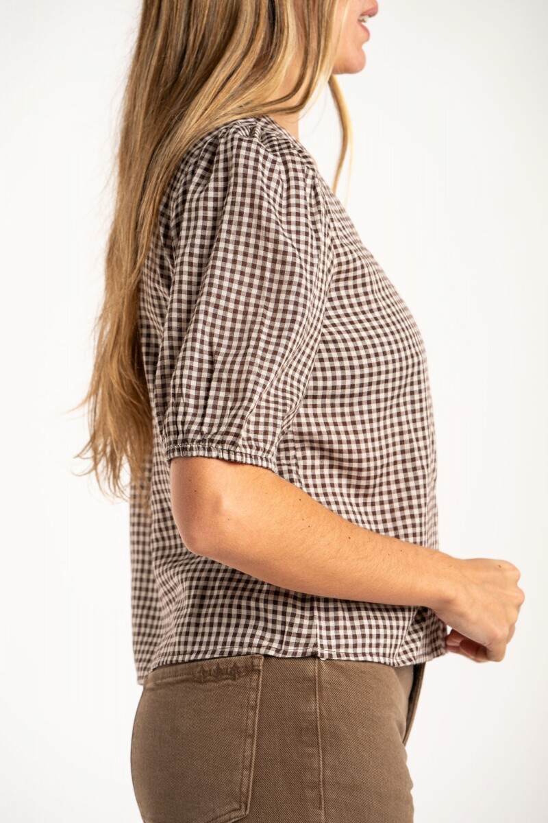 Blusa Gingham Chocolate
