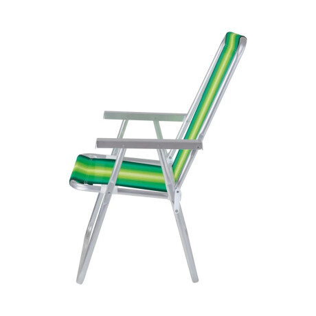 Reposera Silla Alta Plegable en Aluminio Conforto Mor Rayada Verde