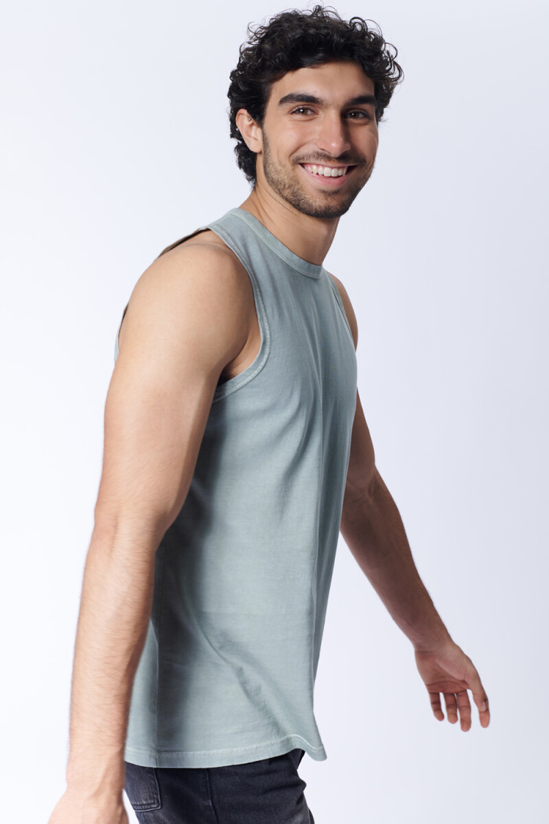 Remera sin manga lavada Verde