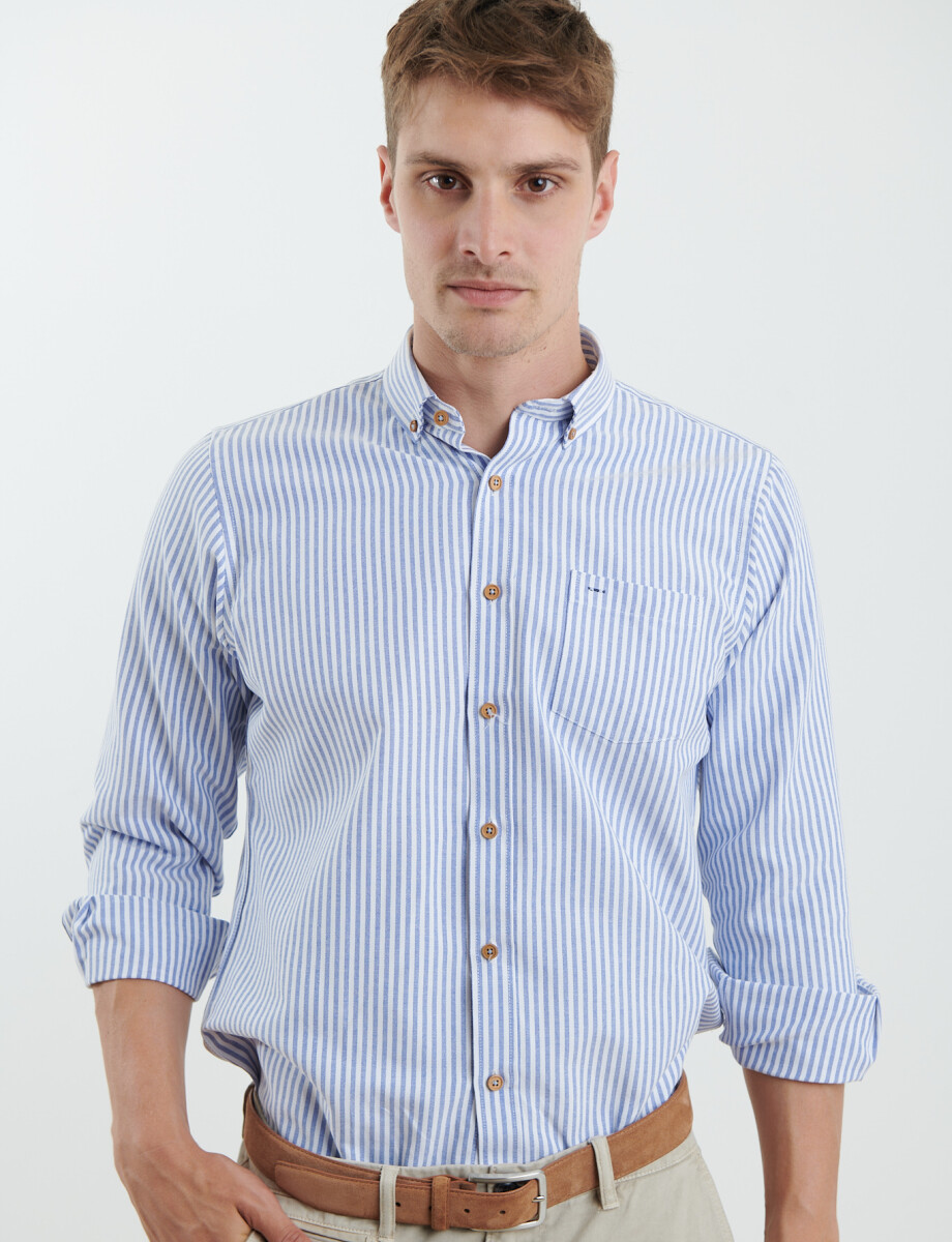 012622 CAMISA HARRINGTON LABEL Azul Osc/natural