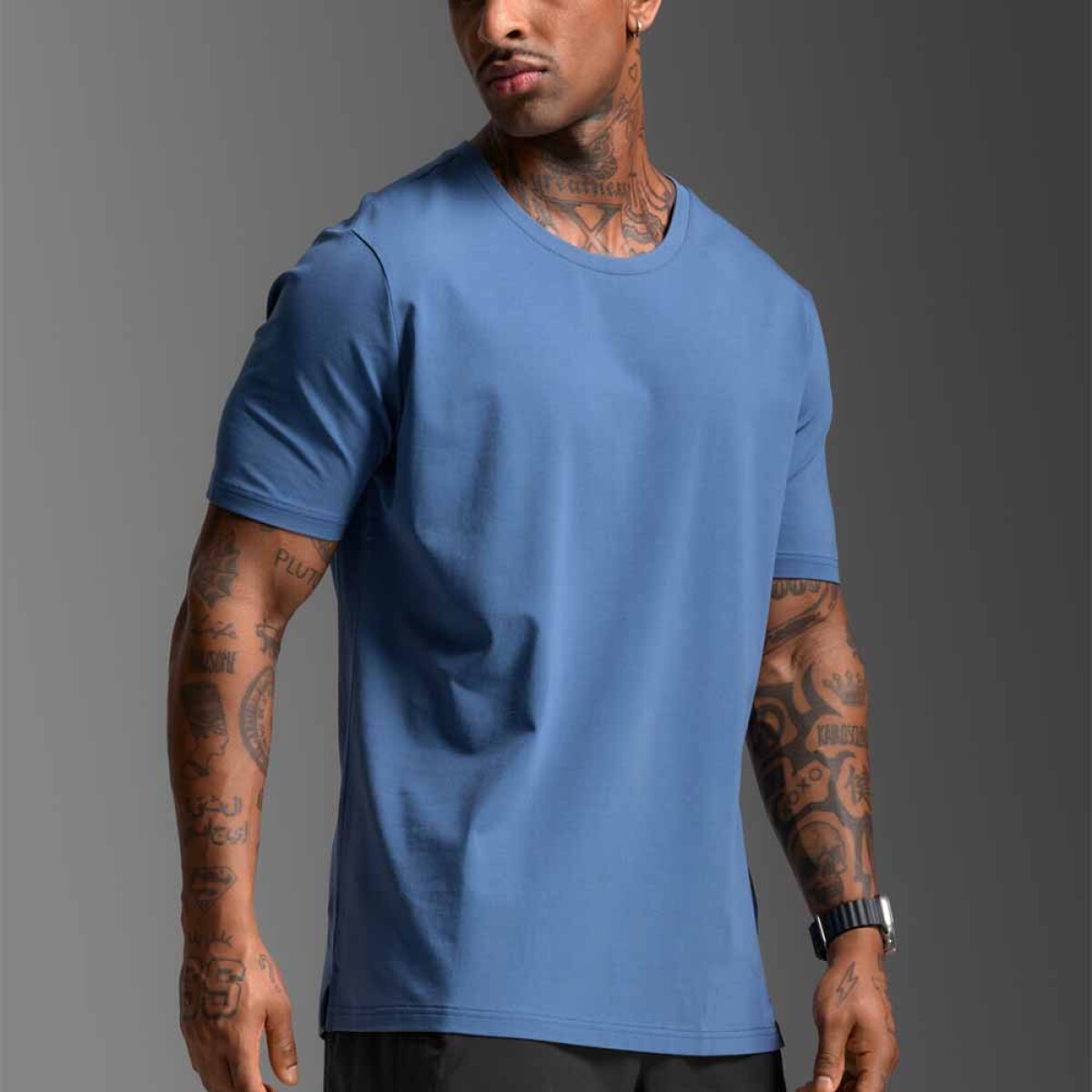 Polo Training Motion Cotton Flex Tee Hombre - Indigo/indigo 