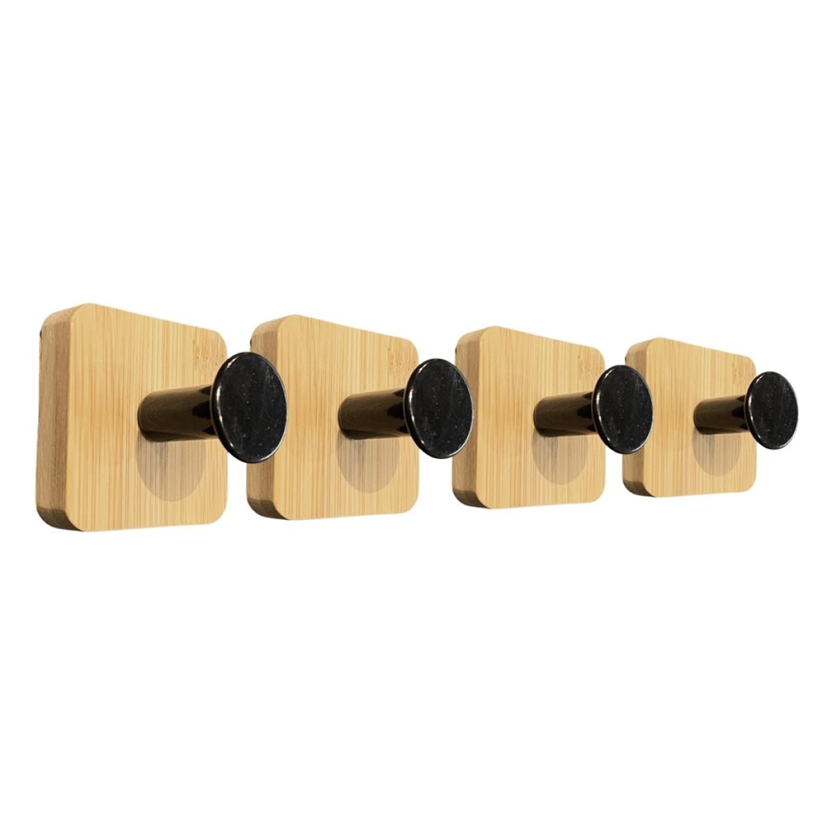 SET X4 PERCHEROS DE PARED CUAD. ADHESIVOS NAT/NEG 