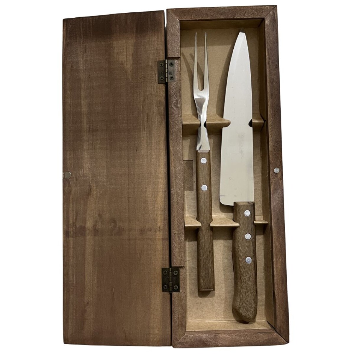 JUEGO PARA ASADO SET x3 CON CAJA DE MADERA 