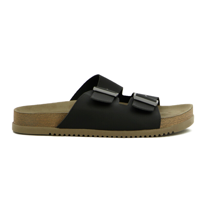 Br Sport Sandalia Hombre Dos Tiras C/ Hebilla Negro