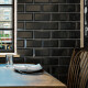CERAMICAS REVESTIMIENTO 10X20 BRILLO NEGRO BRICK BISELADO GAMAS DE NEGRO