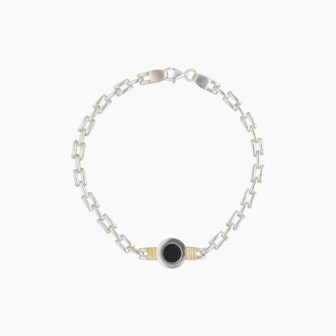 Pulsera en plata y oro con ónix Pulsera En Plata Y Oro Con ónix