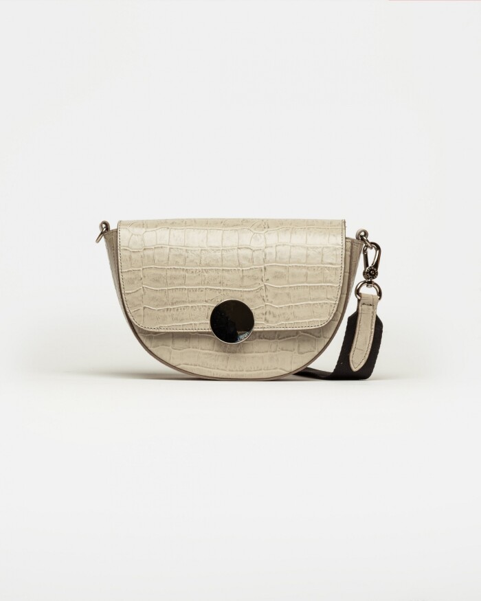 Bandolera The Circle En Cuero Graneado Taupe