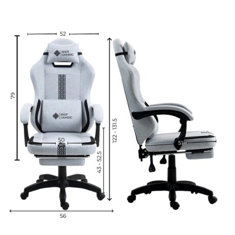 SILLA GAMER SHOT-VIPER COLOR GRIS Y NEGRO 001