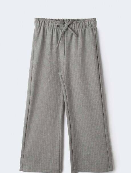 PANTALONES DE PIERNA ANCHA A RAYAS GRIS
