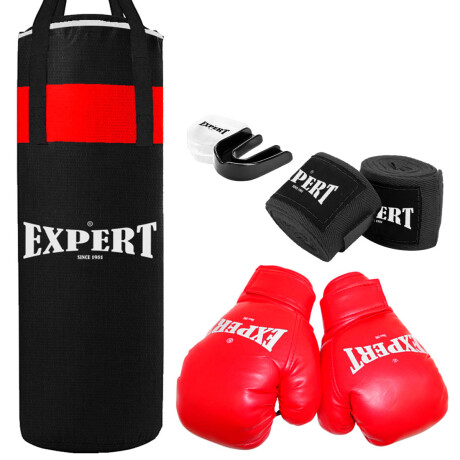 Kit Boxeo Bolsa Completa + Guantes + Bucal + Vendas Bolsa Negra Adultos