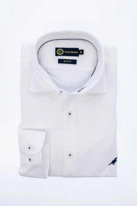 Camisa short collar Oxford Blanco