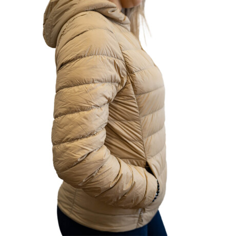 Uzspace Campera Dama Capucha Liviana Fácil Guardado Beige