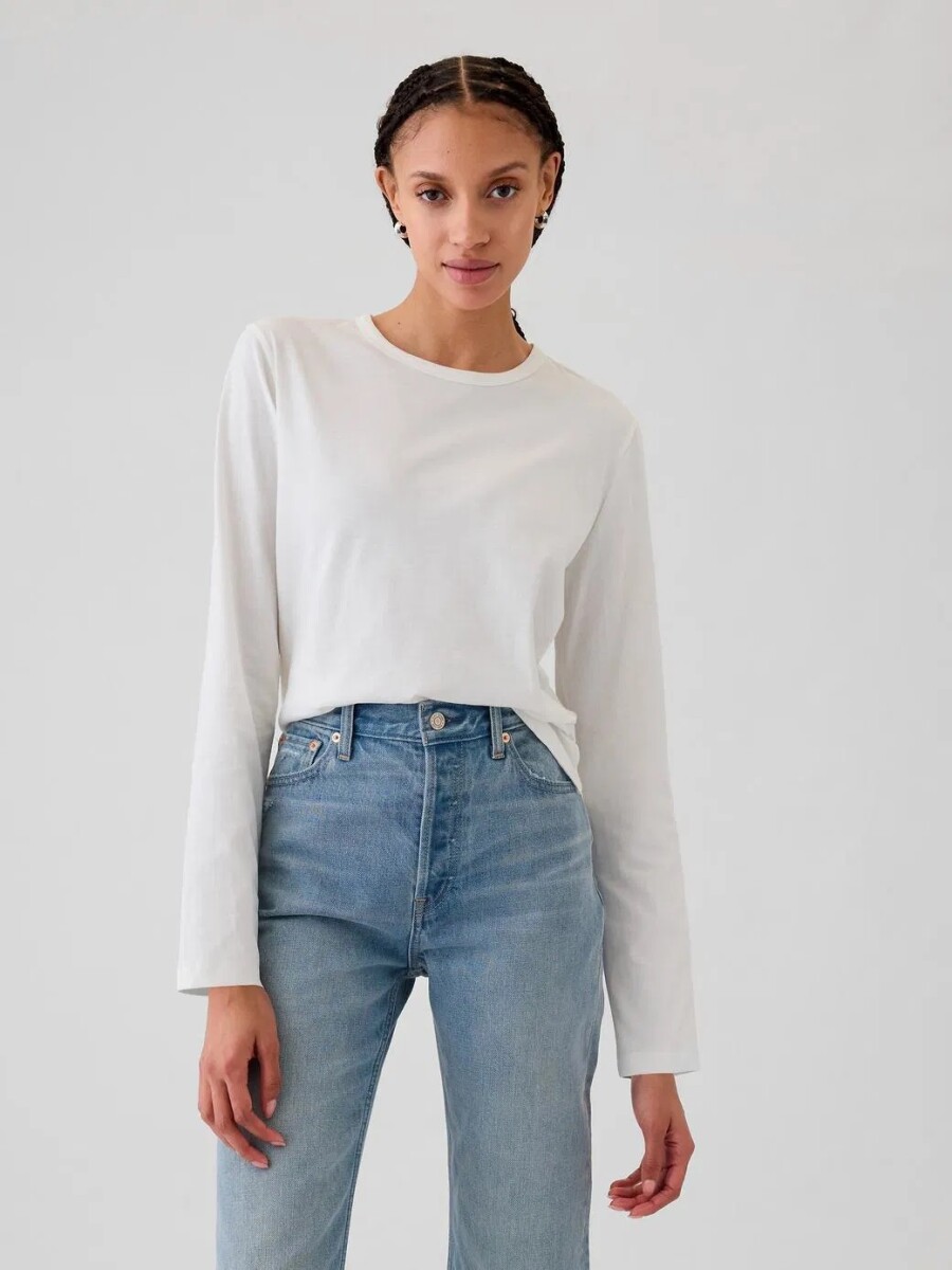 Remera Manga Larga Mujer - New Off White 