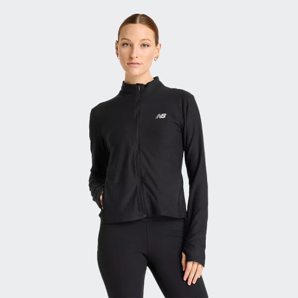 Campera New Balance Space Dye Full Zip Negro