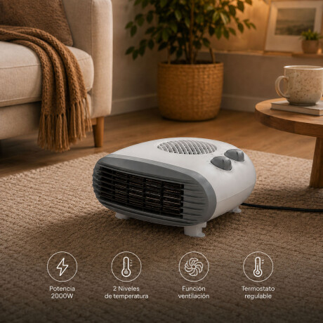 Caloventilador 2000w Bajo Consumo Termostato Warmthy Blanco