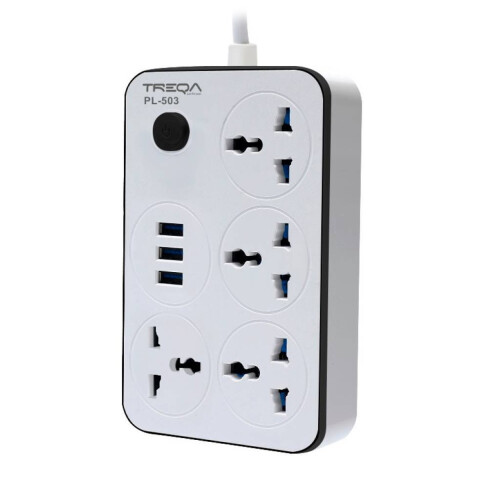 Zapatilla Alargue Adaptador Universal Treqa Pl-503 ZATAPILLA ALARGUE TREQA 3USB PL-503