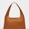 Cartera al hombro Minimal en Cuero Graneado Marron