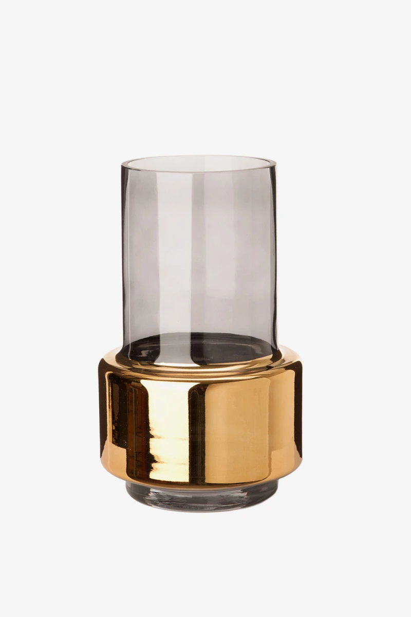 Vase Lobby smoke gold M Oro