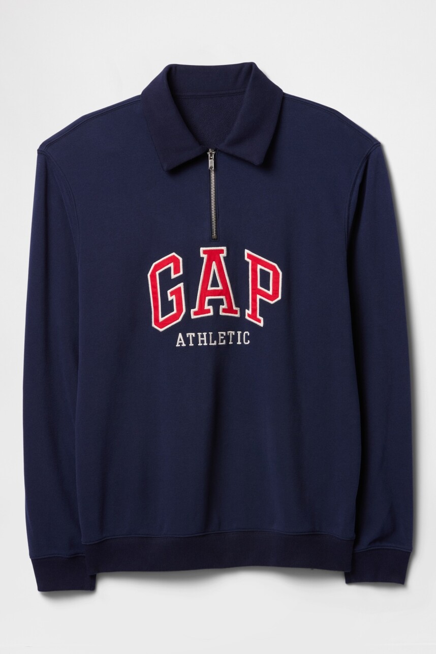 Buzo Deportivo Medio Cierre Logo Gap Hombre Navy Uniform