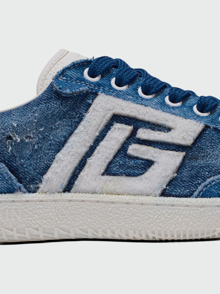 BALMAIN - SNEAKER DENIM SWAN SEE