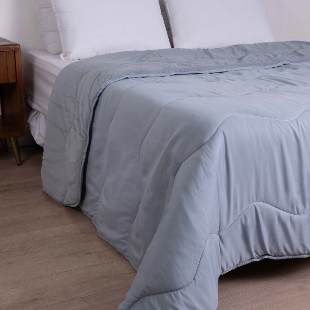 ACOLCHADO 1 PLAZA ALGODON AZUL BLEND COMFORT