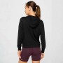 Polera Cloud Jersey Full Zip Hoodie Mujer Black