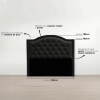 JUEGO DE DORMITORIO SOMMIER MESA DE LUZ RESPALDO ALMOHADA NEGRO Juego De Dormitorio Sommier Mesa De Luz Respaldo Almohada Negro