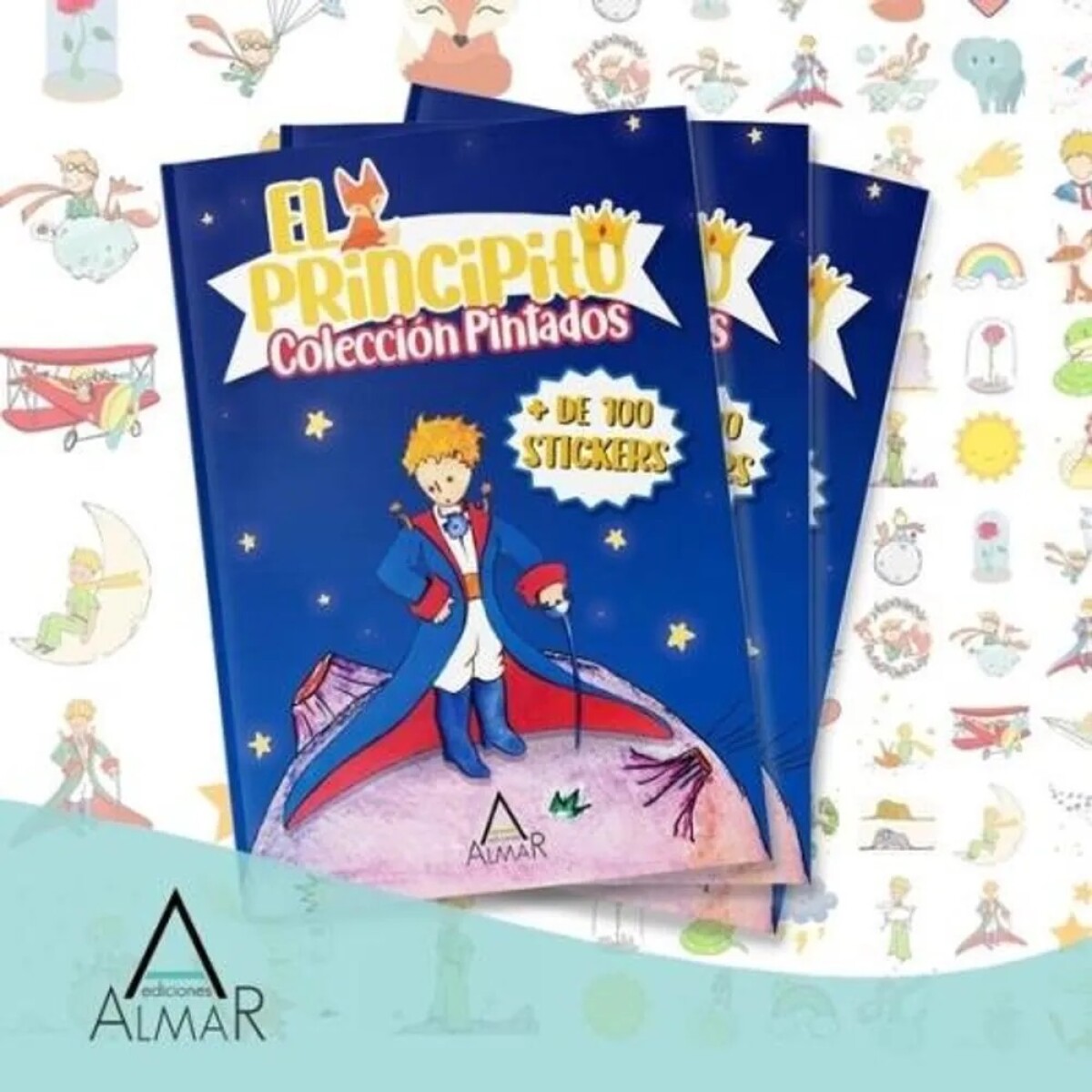 Libro colorear con stickers El principito 