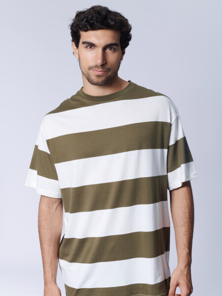 Remera rayas Verde